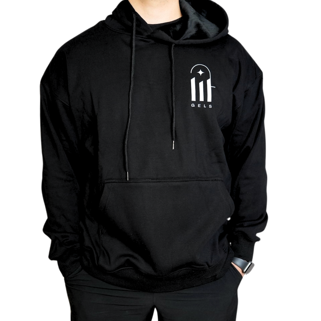 Black Logo Hoodie (Silver Fox Velvet Lined)