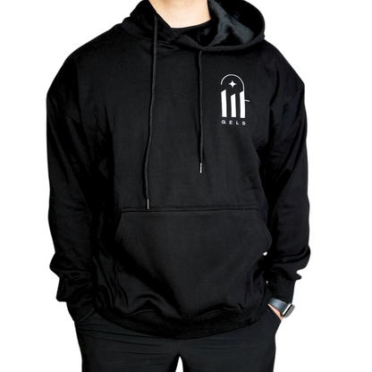 Black Logo Hoodie (Silver Fox Velvet Lined)
